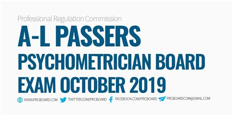 Psychometrician Board Exam Result October 2019: A .